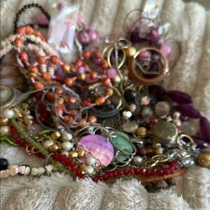 Bohemian Pink and Orange Beaded Necklaces